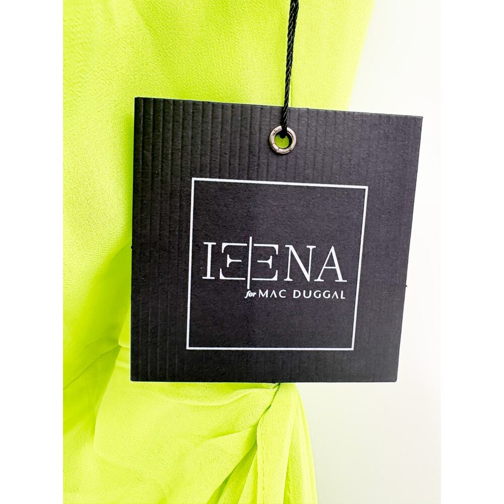 MAC DUGGAL Dress Size 6 Evening Gown NEW Lime Green Strapless Ruched Faux Wrap - Picture 3 of 9